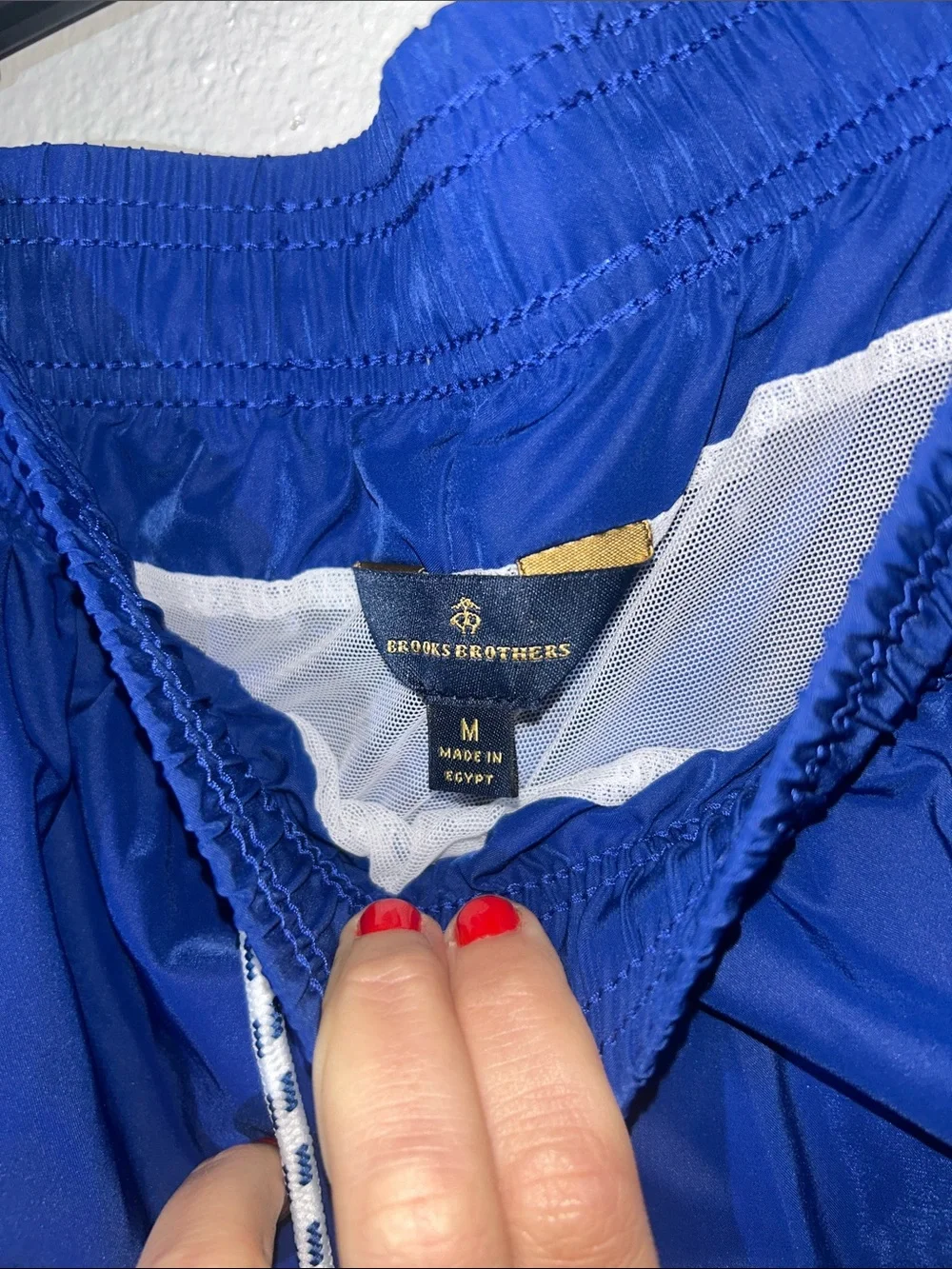 Brooks Brothers Men's Royal Blue Swim Shorts with Drawstring